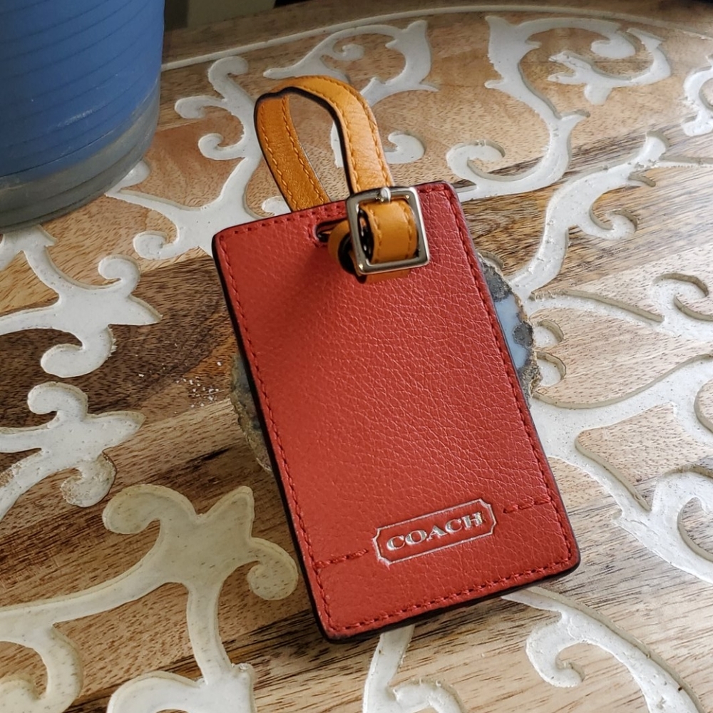 Coach Rust/Red/Orange Luggage Tag